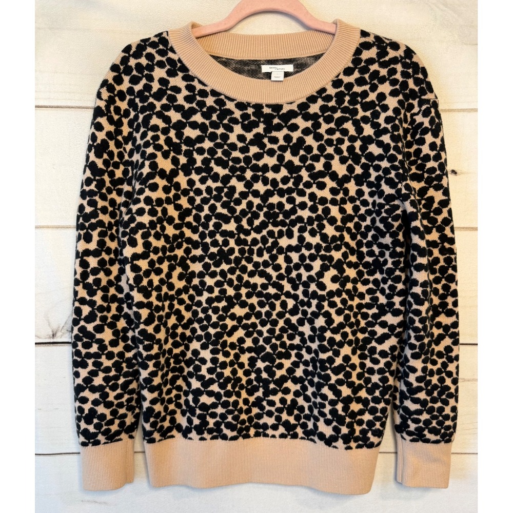 Daily Ritual Women Tan Black Animal Print Crewneck Sweater DR18912154 Size S
